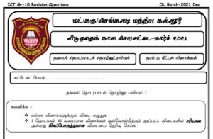 Read more about the article Grade 10 ICT Tamil Medium | Holiday Worksheet | PDF Easy Download