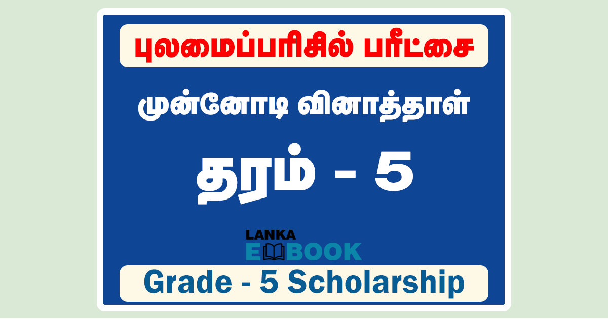 Read more about the article Grade 5 scholarship Model Papers 2021 | Tamil Medium | PDF Easy Download